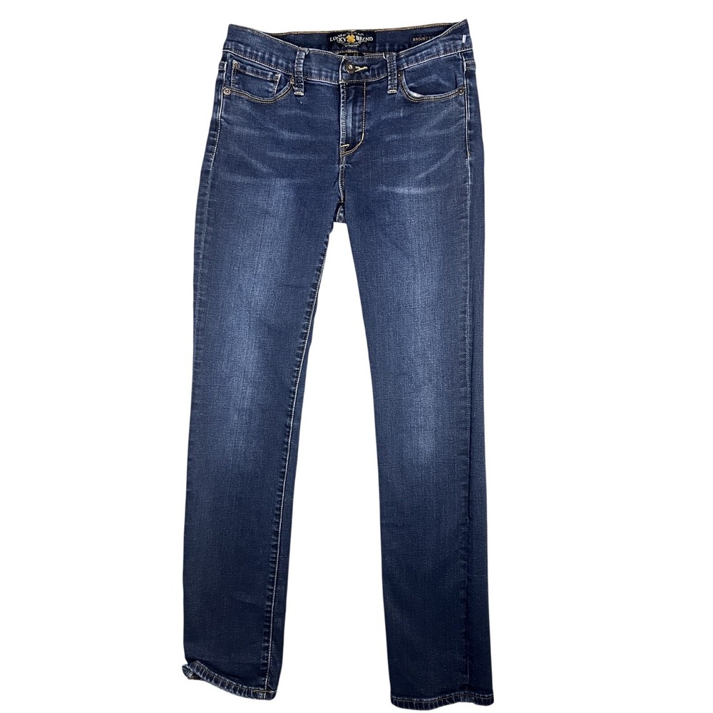 Lucky Brand Brooke Straight Jeans Women's Size 4/27 Dark Wash Stretch Denim